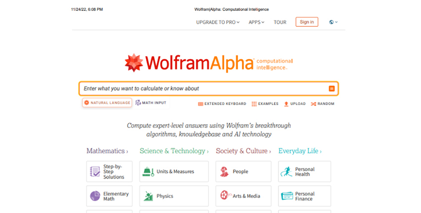 wolframalfa google search engine competitors